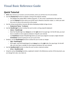Visual Basic Reference Guide
