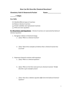 Chemistry Unit 8 HW Packet