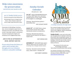 Sunday Socials Calendar