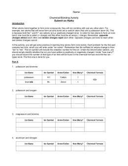 Chemistry Chemical Bonding Activity