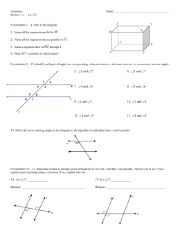 Chapter 3 Parallel and Perpendicular Lines Study Guide