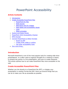 Microsoft Powerpoint Accessibility