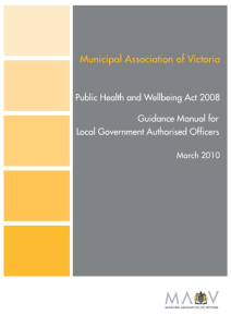 Public health and wellbeing guide - Municipal Association of Victoria