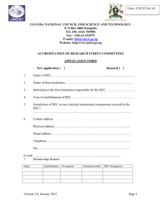 Form: UNCST/AC-01 UGANDA NATIONAL COUNCIL FOR