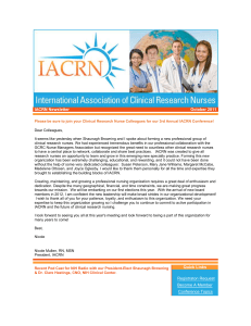 October Newsletter - International Association of Clinical Research