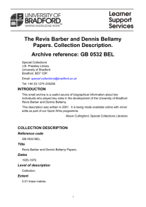 Revis Barber and Dennis Bellamy Papers , Special Collections