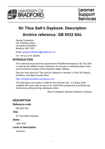 Sir Titus Salt Day Book description May 2013