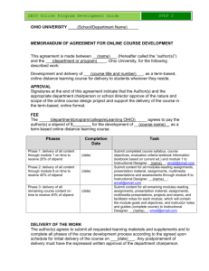 Faculty agreements for course development