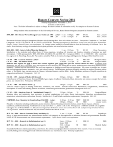 Honors Courses: Spring 2016