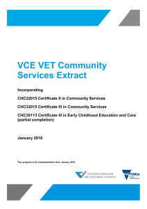 VCE VET Community Services Extract