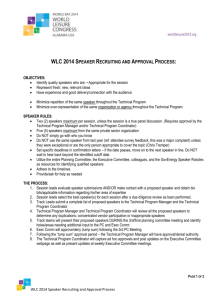 wlc 2014 speaker recruiting and approval process