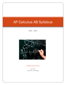 AP Calculus AB Syllabus - Guthrie Public Schools
