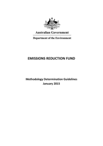 Emissions Reduction Fund: Methodology Determination Guidelines