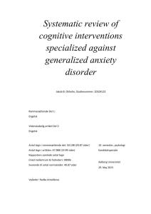 Systematic review of cognitive interventions specialized against
