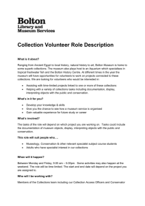Collection volunteer role