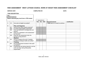 Work at Height Risk Assessment Checklist