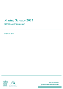 Marine Science 2013 - Queensland Curriculum and Assessment