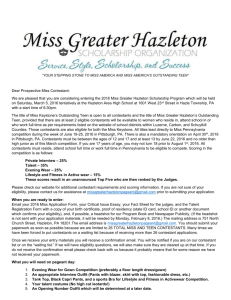Teen Entry Packet - Miss Greater Hazleton Scholarship Program