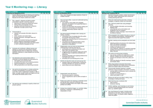 Year 6 Monitoring map: Literacy