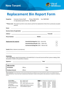 New tenant replacement bin report form