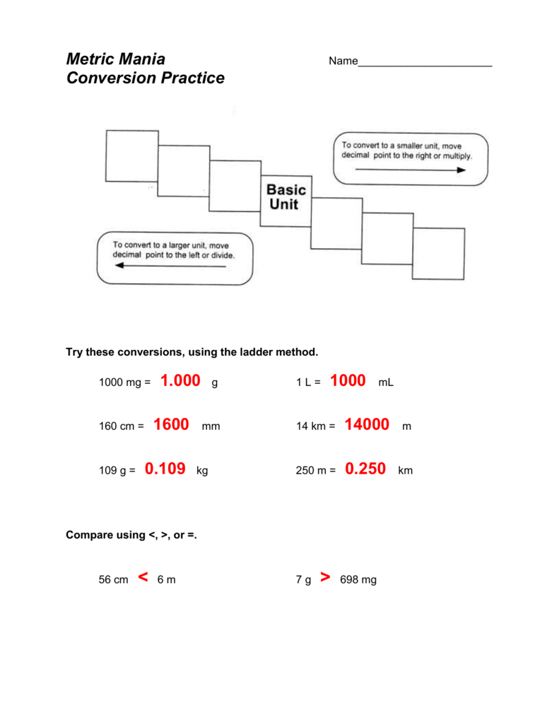 metric-mania-worksheet-answers