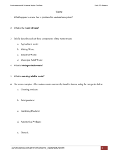Waste Lecture Outline