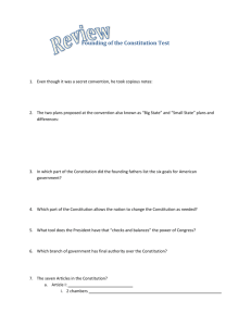 Founding of the Constitution Test Review Sheet