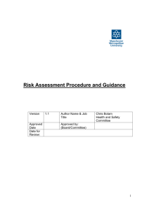 Risk Assessment Procedure and Guidance