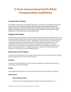 Compensation Guidelines (Z-term instructional staff)