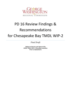 PD 16 Review Findings & Recommendations for Chesapeake Bay