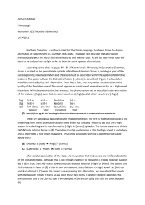 Phonology Homework I