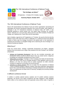 The 15th International Conference of National Trusts “Our heritage