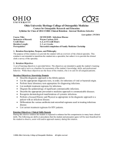 Infectious Disease - Ohio University College of Osteopathic Medicine