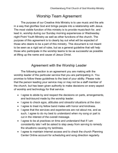 Worship Ministry Team Agreement - Chambersburg First Church of