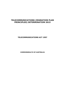 Telecommunications (Migration Plan Principles) Determination 2015