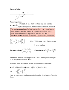 Vectors equation of a line notes with solutions