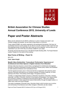 BACS Conference 2015 Abstracts - British Association for Chinese