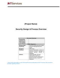 Security Design/Process - Project Management