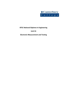 BTEC National Diploma in Engineering Unit 53 Electronic