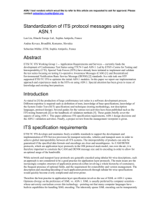 Standardization of ITS protocol messages using ASN.1