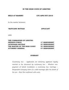 Mapuleng mothae judgment - Lesotho Legal Information Institute