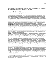 P135 Diagnostic and prognostic role of peritoneal CA 125 in