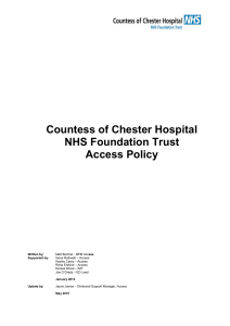 Access Policy 2015 - Countess of Chester Hospital NHS Trust