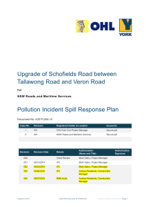 Pollution Incident Spill Response Plan 150709