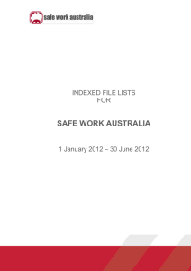 Indexed file lists for Safe Work Australia 1 January 2012