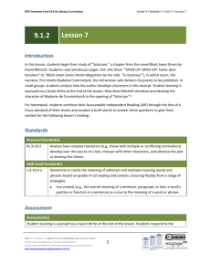 Grade 9 ELA Module 1, Unit 2, Lesson 7