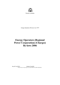 Energy Operators (Regional Power Corporation) (Charges) By
