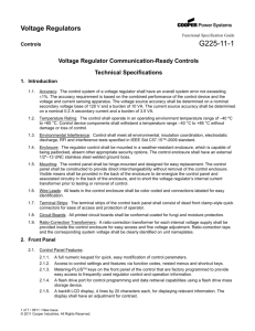 G225-11-1 Voltage Regulator Communicatory