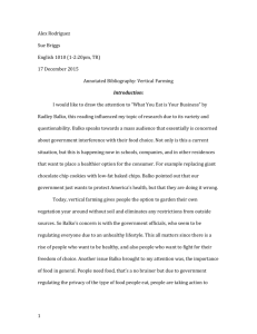 Annotated Bibliography: Vertical Farming