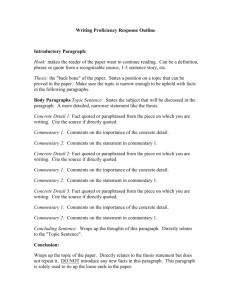 Writing Proficiency Response Outline